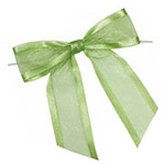 Pretied Organza Bow With Satin Edge and Wire Twist
