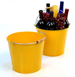 10in. Goldenrod Painted Pail Wooden Handle