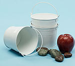 5 in. Round White Painted Handle Pail