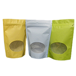Colored Oval Bottom Window StandUp Pouch