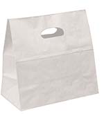 White Kraft Die-cut Take Out Bag