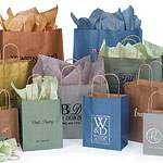 Metallic Colors On Kraft Base Paper Bags w/Twisted Paper Handles, 