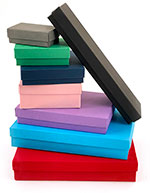 Matte Colored 2 Piece Set Up Fiber Filled Jewelry Boxes