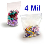 Crystal Clear 4 Mil FDA Polypropylene Zip Style Bags