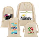 Full Color Short Run Cotton Drawstring Pouches