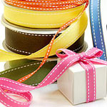 Grosgrain fabric Ribbon w/Saddle Stitch Pattern