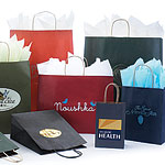 Tinted Colors on Kraft Base Paper Bags w/Twisted Paper Handles, 