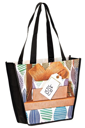 Custom 12x4x10 Dye Sub Full Color Trapizoid NonWoven PET Bags