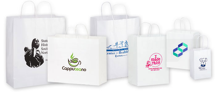 Short Run Imprinted White Shoppers