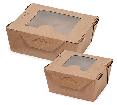 Windowed Bio Pack Coated Take-out Boxes-Item